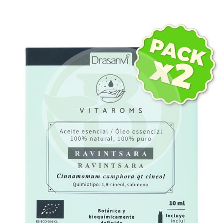 Pack 2x Aceite Esencial Ravintsara Bio 10Ml Vitaroms Drasanvi