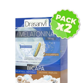 Pack 2x Melatonina Bicapa Retard 60 Comprimidos Drasanvi