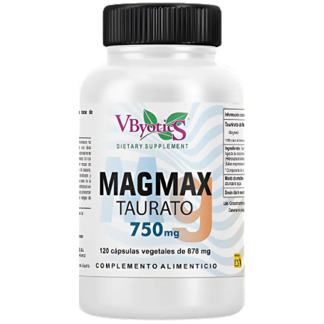 Magmax Taurato 750Mg 120 Cápsulas Vegetales Vbyotics