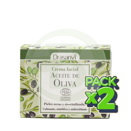 Pack 2x Crema Facial Aceite De Oliva Bio 50Ml. Drasanvi
