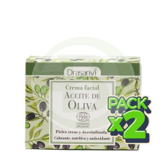 Pack 2x Crema Facial Aceite De Oliva Bio 50Ml. Drasanvi