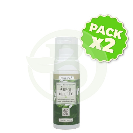 Pack 2x Mousse Desmaquillante Árbol del Té Bio 150 Ml Drasanvi