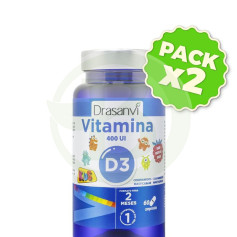 Pack 2x Vitamina D3 Kids 60 Comprimidos Drasanvi