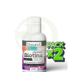 Pack 2x Champú Biotina y Aloe Vera 100Ml. Drasanvi