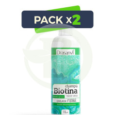 Pack 2x Champú Biotina y Aloe Vera Cabello Graso 1Lt. Drasanvi
