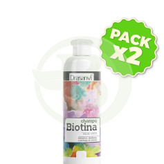 Pack 2x Champú Biotina y Aloe Vera Cabello Seco 100Ml. Drasanvi
