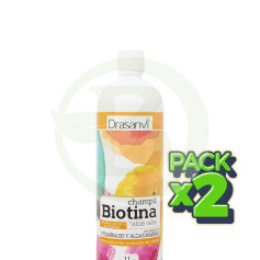 Pack 2x Champú Biotina y Aloe Vera Cabello Seco 1Lt. Drasanvi