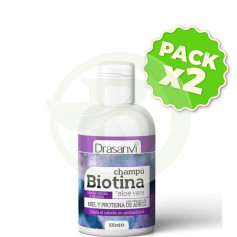 Pack 2x Champú Biotina y Aloe Vera Cabello Teñido 100Ml. Drasanvi