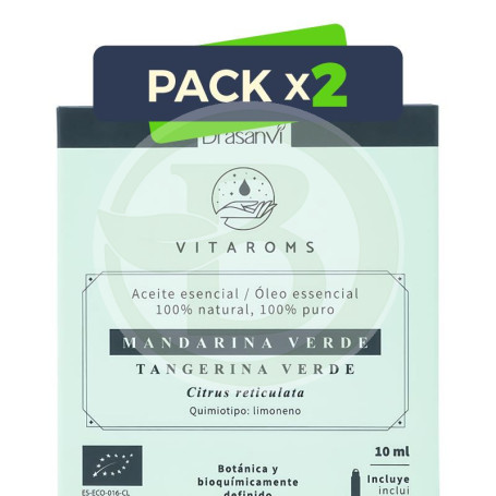 Pack 2x Aceite Esencial Mandarina Verde Bio 10Ml Vitaroms Drasanvi