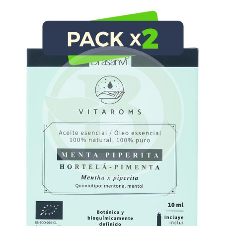 Pack 2x Aceite Esencial Menta Piperita Bio 10Ml Vitaroms Drasanvi