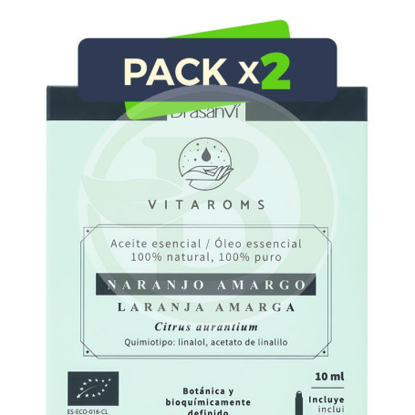 Pack 2x Aceite Esencial Naranjo Amargo Bio 10Ml Vitaroms Drasanvi