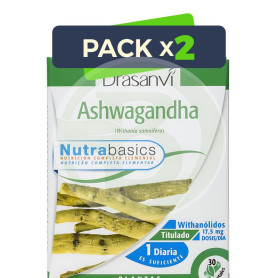 Pack 2x Ashwagandha 30 Capsulas Nutrabasicos Drasanvi