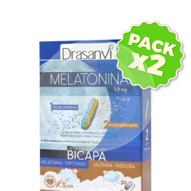 Pack 2x Melatonina Bicapa Retard 30 Comprimidos Drasanvi