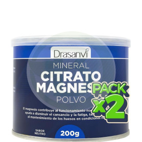 Pack 2x Mineral Citrato De Magnesio Polvo 200Gr Drasanvi