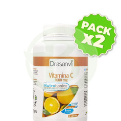 Pack 2x Vitamina C 1000Mg 90 Cápsulas Nutrabasics Drasanvi