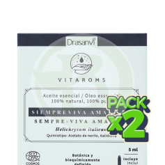 Pack 2x Ac. Esencial Siempreviva Amarilla Cos. Or. 5Ml Vitaroms Drasanvi