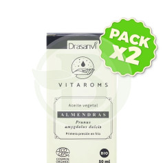 Pack 2x Aceite Vegetal Almendras Dulces Cos. Org. 50Ml Vitaroms Drasanvi