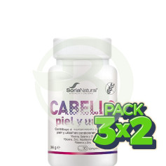 Pack 3x2 Cabello, Piel y Uñas 30 Comprimidos Soria Natural