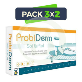 Pack 3x2 Probiderm Sol y Piel 40 Cápsulas Tegor
