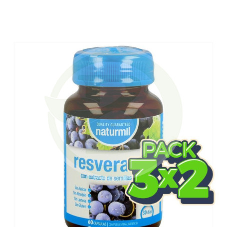 Pack 3x2 Resveratrol 60 Cápsulas Naturmil