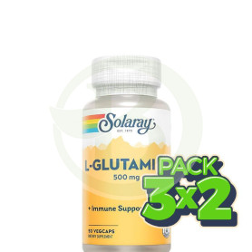 Pack 3x2 L-Glutamine 500Mg. 50 Cápsulas Solaray