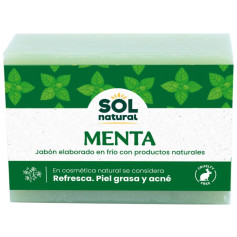 Jabón Natural Elaborado en Frío De Menta 100G Sol Natural