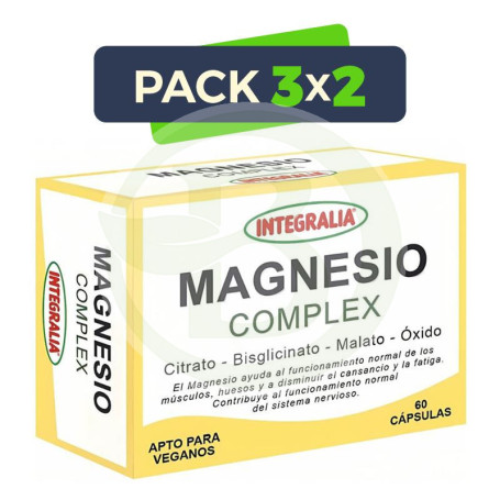 Pack 3x2 Magnesio Complex 60 Cápsulas Integralia