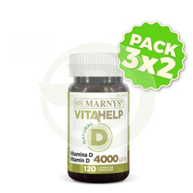 Pack 3x2 Vitahelp D Natural 120 Cápsulas Marnys