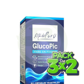 Pack 3x2 Glucopic 40 Cápsulas Vegetales Estado Puro-Tongil