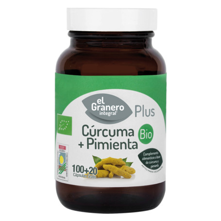 Curcuma + Pimienta Bio 120 Capsulas Granero