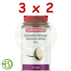Pack 3x2 Rábano Negro Bio 80 Comprimidos Superdiet