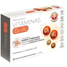 Vitaminas D3+K2 30 Pastillas Blandas Masticables Phytoadvance