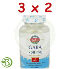 Pack 3x2 GABA 750Mg. 90 Comprimidos Kal