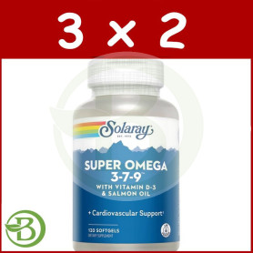 Pack 3x2 Super Omega 3-7-9 120 Perlas Solaray
