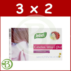 Pack 3x2 Cabello, Uñas, Piel + Biotina 48 Comprimidos Santiveri