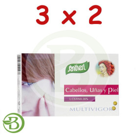 Pack 3x2 Cabello, Uñas, Piel + Biotina 48 Comprimidos Santiveri