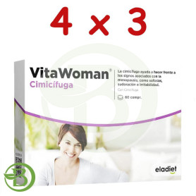 Pack 4x3 Vitawoman Cimicifuga 60 Comprimidos Eladiet