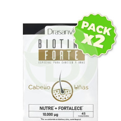 Pack 2x Biotina Forte 10.000Μg 45 Comprimidos Drasanvi