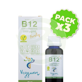 Pack 3x Vitamina B12 30Ml. Veggunn