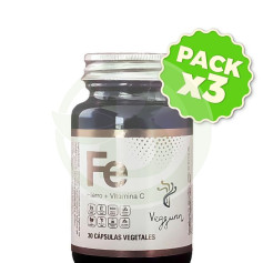 Pack 3x Hierro + Vitamina C 30 Cap Veggunn