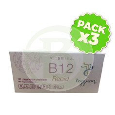 Pack 3x Vitamina B12 Rapid 1000Mcg 100 Comprimidos Veggunn