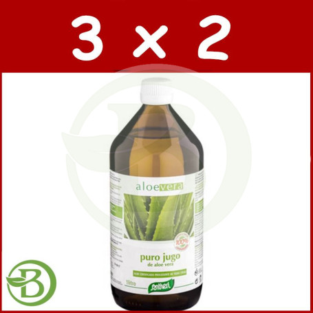 Pack 3x2 Aloe Vera Jugo 1Lt. Santiveri