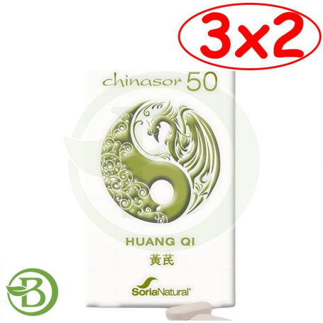 Pack 3x2 Chinasor 50 Huang Qi 30 Comprimidos Soria Natural