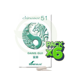 Pack 6x Chinasor 51 Dang Gui 30 Comprimidos Soria Natural