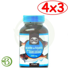 Pack 4x3 Aceite Higado de Bacalao 1.000Mg. 45 Perlas Naturmil