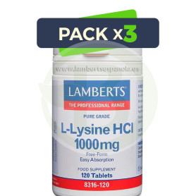 Pack 3x L-Lisina 120 Tabletas Lamberts