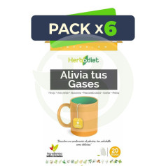 Pack 6x Herbodiet Alivia Tus Gases 20 Filtros Nova Diet
