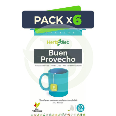 Pack 6x Herbodiet Buen Provecho 20 Filtros Novadiet