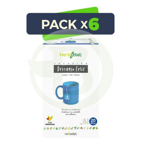Pack 6x Herbodiet Descanso Feliz 20 Filtros Nova Diet