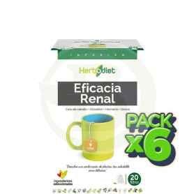 Pack 6x Herbodiet Eficacia Renal 20 Filtros Nova Diet